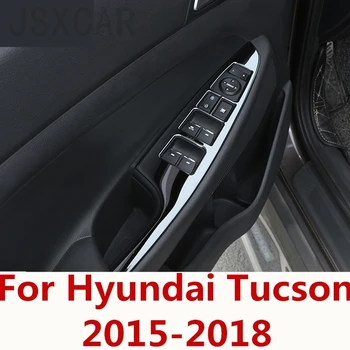 Auto stiklu stikla slēdža pogu, Dekoratīvās uzlīmes vizuļi Durvju roku balstu dekoratīvu rāmīti Interjera Par Hyundai Tucson-2018