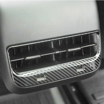 Auto stils Aksesuāri Tesla model 3 Auto Aizmugures gaisa kondicionieris kontaktligzda USB Maksas Karkasa no nerūsējošā tērauda Dekoratīvās uzlīmes