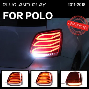 Auto Stils astes gaismas, Volkswagen VW POLO 2011 2012-2018 aizmugurējos lukturus, aizmugures lukturi LED Signāla atpakaļgaitas autostāvvieta gaismas