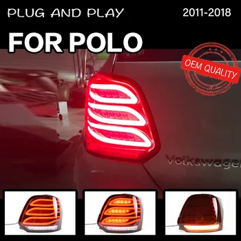 Auto Stils astes gaismas, Volkswagen VW POLO 2011 2012-2018 aizmugurējos lukturus, aizmugures lukturi LED Signāla atpakaļgaitas autostāvvieta gaismas