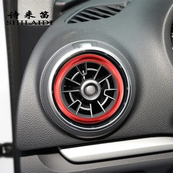 Auto Stils audi A3 V8 S3 Auto Interjera Piederumi AC Sildītājs, Klimata Vadības Kloķi Panelī Slēdža Rokturi, Pogas Vāciņa Uzlīmes