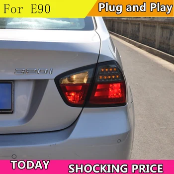 Auto Stils BMW 3. sērijas E90 aizmugurējos lukturus, 2005. - 2008. gadam par i318 i320 LED Aizmugurējie Lukturi Aizmugurējie Lukturi dienas gaitas lukturi+Bremzes+Parks+Signāls, led gaismas