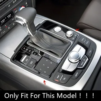 Auto Stils Centrālā Pārnesumu Rāmja Vāks Oglekļa Šķiedras, Nerūsējošā Tērauda Apdare Audi A6 C7 2012-18 Iekšlietu Auto Piederumi
