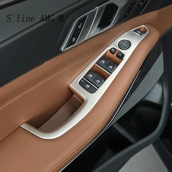 Auto Stils Durvju Roku balstu paneļa apdare Ietilpst Uzlīmes Apdare BMW X5 G05 2019 Loga Stiklu Pacelšanas Pogas, Auto Piederumi