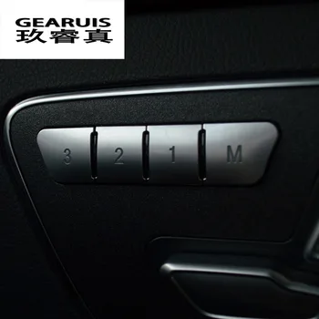 Auto Stils Durvju Sēdekļa Atmiņas Bloķēšanas Pogas Apdare Ietilpst Uzlīmes Mercedes Benz E Class W204 W212 Auto Interjera Aksesuāri