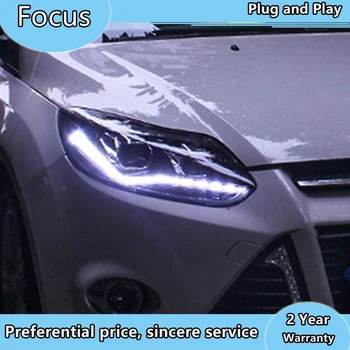 Auto Stils Galvas Lampas Ford Focus 3 priekšējie lukturi 2012 2013 LED Lukturu montāža Bi-Xenon Lēcu Dubultās Staru HID
