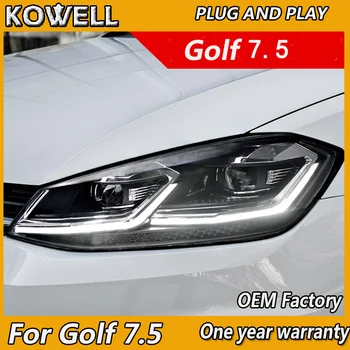 Auto Stils Galvas Lukturis VW Golf 7.5 Lukturi MK7.5 LED priekšējo Lukturu ar Dinamisku 2013. - 2017. gadam dienas gaitas lukturi H7 D2H Hid Bi Xenon Gaismas