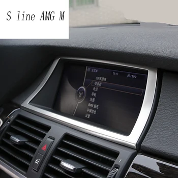 Auto Stils Interjerā Navigācijas Vadības Paneli, gaisa kondicionieris, kontaktligzdas Dekoratīvu Rāmīti Vāka Uzlīmes Apdare BMW e70, e71 X5 X6