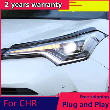 Auto stils Lukturu Toyota CH-R C-HR CHR 2017-2018 visas led, bi-led objektīvs lukturu chr led lukturis dinamisku pagrieziena signāla