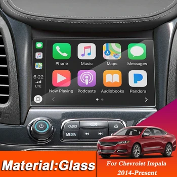 Auto Stils Paneļa GPS Navigācijas Ekrāna Stikla aizsargplēvi Uzlīme Par Chevrolet Impala-presentControl LCD Ekrāns