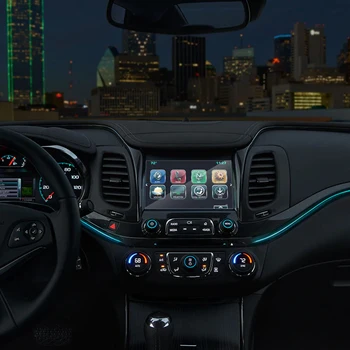 Auto Stils Paneļa GPS Navigācijas Ekrāna Stikla aizsargplēvi Uzlīme Par Chevrolet Impala-presentControl LCD Ekrāns