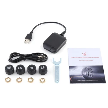 Auto USB TPMS Android Auto Radio Atskaņotājs USB 3.0 Auto Riepu Spiediena kontroles Sensori piepīpētāja Drošības Signalizācijas Sistēmas