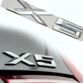 Auto Vēstuli Bagāžnieka Emblēmu Aizmugures Emblēma Decal Uzlīmes ABS Plastmasas, kas ir BMW X5 F15 F85 E70, E53 X1 Auto Stils Aksesuāri