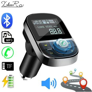 Automašīnas bluetooth, fm raidītājs aux Atbalsta U Diska TF Kartes Audio Izejas Auto MP3 Atskaņotājs, Brīvroku sistēma ar 2 USB portiem, Auto Lādētāju