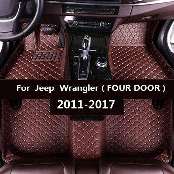 Automašīnas grīdas paklāji Jeep Wrangler（ČETRU DURVJU）2011-2017 2012 2013 2016 Pasūtījuma auto pēdu Spilventiņi automobiļu