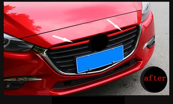 Automašīnas Priekšējā Režģa Apdares Līstes Segtu Decal Uzlīmes Car Styling Piederumi Aizsargs Uzlīmes Priekš Mazda Axela 2017 2018 C152