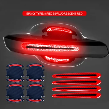 Automašīnu Durvju Rokturi Uzlīmes 3D Oglekļa Šķiedras Auto Durvju Rokturi Krāsas Skrāpējumiem Aizsargs, Uzlīmes, Auto Durvju Rokturi Nulles Segtu Accessori