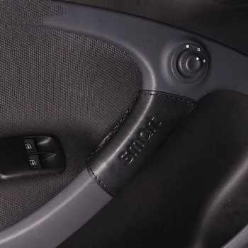 Automobiļu interjera durvju roktura vāciņš Mercedes jauno Smart Fortwo 453 PU ādas durvju aizsardzība apdare Auto Piederumi