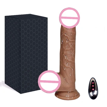 Automātiskā Teleskopiskie Vibrators, Dildo Ar piesūcekni Vibrējošais Apkures Reāli Mākslīgo Dzimumlocekli Seksa Rotaļlietu Sieviešu Masturbācija