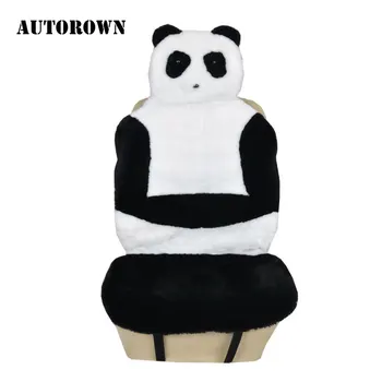 AUTOROWN Mākslīgās Kažokādas Materiāla Universālā Izmēra Gudrs Panda Automašīnas Sēdekļa Vāku Aizsargs Viegli Uzstādīt Interjera Aksesuāri 2018 JAUNAS