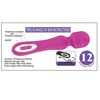 AV Stick Vibrators Magic Wand Massager Sieviešu Masturbācija Klitora Stimulators USB Uzlādes Pieaugušo Seksa Produkti Seksa Rotaļlietas Sievietēm