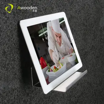 Awooden virtuves vannas istabas sienas uzstādīts tālruņa turētājs ipad turētājs no nerūsējoša tērauda audu kastes turētājs