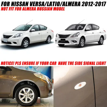 AX Sānu Gaismas, Pagrieziena Signāla Lampa Chrome ABS Vāka Apdare Stils Priekš Nissan Versa Sedans Almera Latio 2012 2013 2016 2017