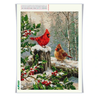 AZQSD 5D Dimanta Krāsošana Putnu Cross Stitch Pilnu Kvadrātveida DIY Rokdarbi Dzīvnieku Attēlu Rhinestones Dimanta Mozaīkas Apdare