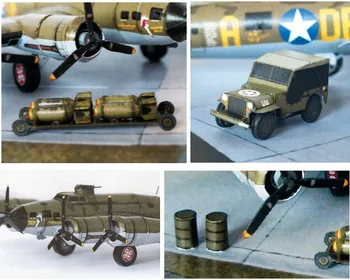 B - 17 Flying Fortress Papercraft 3D 3D Rokām darināti Zīmējumi Militārās lidmašīnas