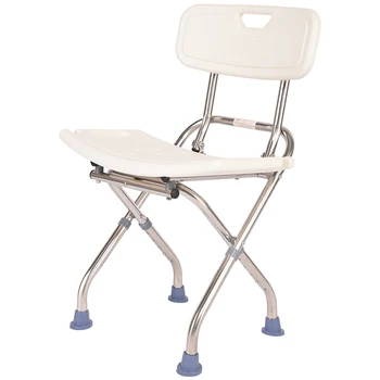 B Nerūsējošā tērauda locīšanas vannas krēsls regulējams augstums sabiezējums anti-slip gadagājuma cilvēki, grūtnieces un vanna taburete vannas krēsls