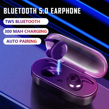 B1 TWS Bluetooth auss cilpiņa Austiņas Bezvadu Brīvroku ierīci pie Auss Āķis, Sporta Earbuds Austiņas Ar Maksas Lodziņā Mic Viedtālruņiem