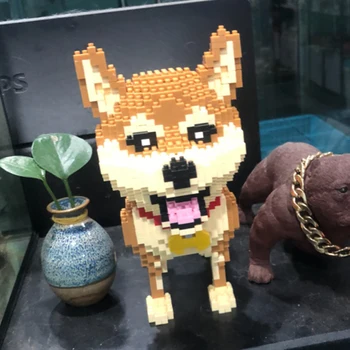 Babu 8805 Shiba Šķirnes Pet Suns, Brūns Dzīvnieku 3D Modeli 1850pcs DIY Dimanta Mini Ēkas Mazo Blokus Ķieģeļu Rotaļlieta Bērniem, kas nav Kaste