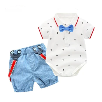 Baby Boy Apģērbs, Apģērbu Tauriņu Puse Dzimšanas Diena Modes Romper (Dungriņi) Uzvalks Iespiesti Romper Vasaras Zīdaiņu Zēns Dāvanu
