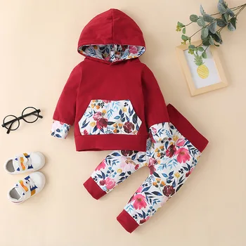 Baby Boy Apģērbs Pavasara Rudens Long Piedurknēm Kapuci Hoodies Topi + Bikses 2GAB Bērnu Zīdaiņu Apģērbs Bērniem Bebes Skriešanas Kostīmi