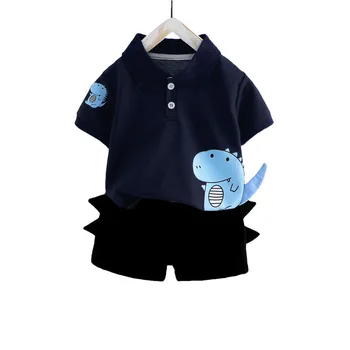 Baby Boy Apģērbs Vasaras Zīdaiņu Zēnu Apģērba Komplekts Gadījuma Baby Boy Apģērbs Karikatūra Sporta T-krekli un Bikses, 2gab Apģērbs Zēniem