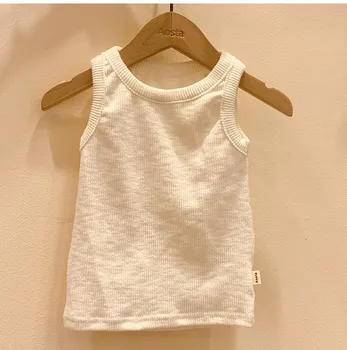 Baby Boy Cietā T Krekls Toddler Meiteņu Kokvilnas Salātu Veste Zīdaiņu Bez Piedurknēm Topi Vasaras Jaundzimušo Apģērbi