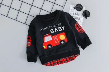 Baby Boy Ikdienas Auto Drēbes, Uzstādīt Jaunākās Pavasara Karikatūra Apģērbu Toddler Burtu T krekls + Jean Bikses Apģērbs 1 2 3 4 Gadiem