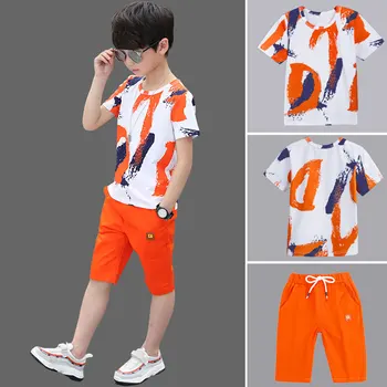 Baby Boy Vasaras Apģērbu Komplekts Toddler Bērnu Apģērbu Karikatūra Izdrukāt Īsām Piedurknēm T-krekls + Bikses Zēnu Uzvalks