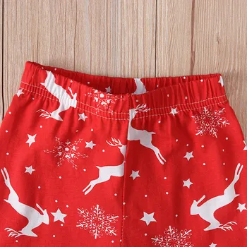 Baby Girl apģērbu Ziemassvētku Sniega Briežu Iespiests ar garām Piedurknēm Topi+Bikses Pidžamas Apģērbs bērniem, apģērbs meitenēm Komplekti navidad рождество