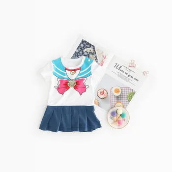 Baby Girl Siāmas Kleitas Bērnu Sailor Moon Kostīmu 2019. Gada Vasarai Ar Īsām Piedurknēm Onesie Romper Saģērbt Burvju Festivāls Drēbes