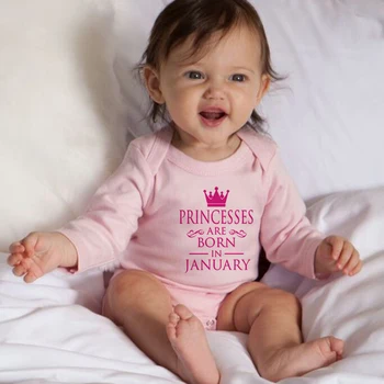 Baby Meitenes Dzimšanas dienas Princese Piedzimst JAL-DEC Drukas Bērnu Bodysuit Toddler Smieklīgi Drēbes Bērniem ar garām Piedurknēm Ropa Personu Valkāt