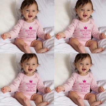 Baby Meitenes Dzimšanas dienas Princese Piedzimst JAL-DEC Drukas Bērnu Bodysuit Toddler Smieklīgi Drēbes Bērniem ar garām Piedurknēm Ropa Personu Valkāt