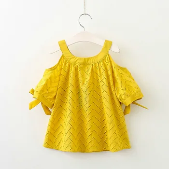 Baby meitenes kleita 2018. gada Modes Vasara Casual Stila Toddler Dobi Strapless Princese Kleitas maza meitene bērniem Clothing3-8Year