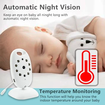 Baby Monitor Bezvadu Video Krāsu Nakts Redzamības Bērnu Drošības Kameru V601 Temperatūra Baby Eletronica