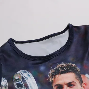 Baby zēni t kreklu komplekts Konkurences komanda vienotu Nekustamo Futbola star t-krekls 3D Madrides C Ronaldo cartoon Kids īsi elsas drēbes