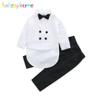 Babzapleume 3Piece Pavasara Rudens Bērnu Apģērbu Komplekti Džentlmenis Bērnu Zēnu Uzvalki Modes Mētelis+T-krekls+Bikses Bērniem, Drēbes BC1720