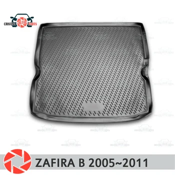 Bagāžnieka paklājiņš, lai Opel Zafira B 2005~2011. gada bagāžnieka grīdas paklāji, kas nav slīdēšanas poliuretāna netīrumiem aizsardzības, iekšlietu bagāžnieka auto stils