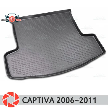 Bagāžnieka paklājiņš par Chevrolet Captiva 2006~2011. gada bagāžnieka grīdas paklāji, kas nav slīdēšanas poliuretāna netīrumiem aizsardzības, iekšlietu bagāžnieka auto stils