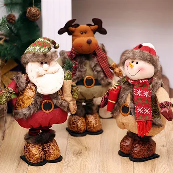 Bagāžnieka Pastāvīgā 43-76cm Ziemassvētku Lelle Ziemassvētku Rotājumi Lielu Santa Claus, Sniegavīrs Elk Lelle Bērniem Jaunā Gada Dāvanu Rotaļlietas