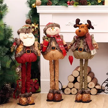 Bagāžnieka Pastāvīgā 43-76cm Ziemassvētku Lelle Ziemassvētku Rotājumi Lielu Santa Claus, Sniegavīrs Elk Lelle Bērniem Jaunā Gada Dāvanu Rotaļlietas